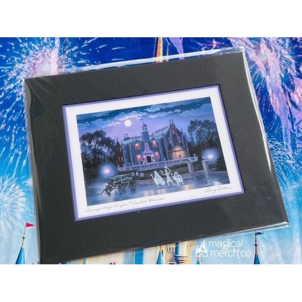 Disney Parks Magic Kingdom Haunted Mansion By Larry Dotson Print NEW 11" x 14"